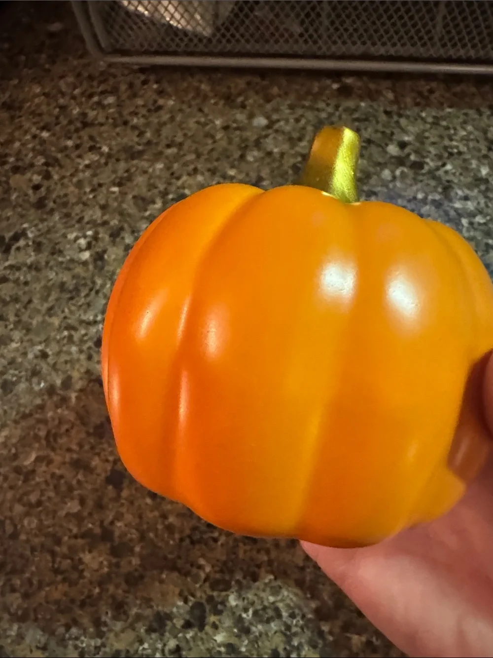 Decorative Orange Ceramic Pumpkin with Gold Stem NEW